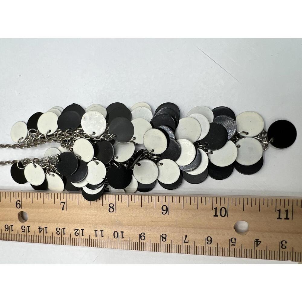 Black and White Disc Detail Necklace - Picture 8 of 8